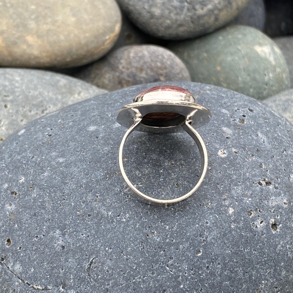 SUNDANCE jasper ring sterling silver red gemstone gem boho birthstone birthday 9 - Picture 6 of 10